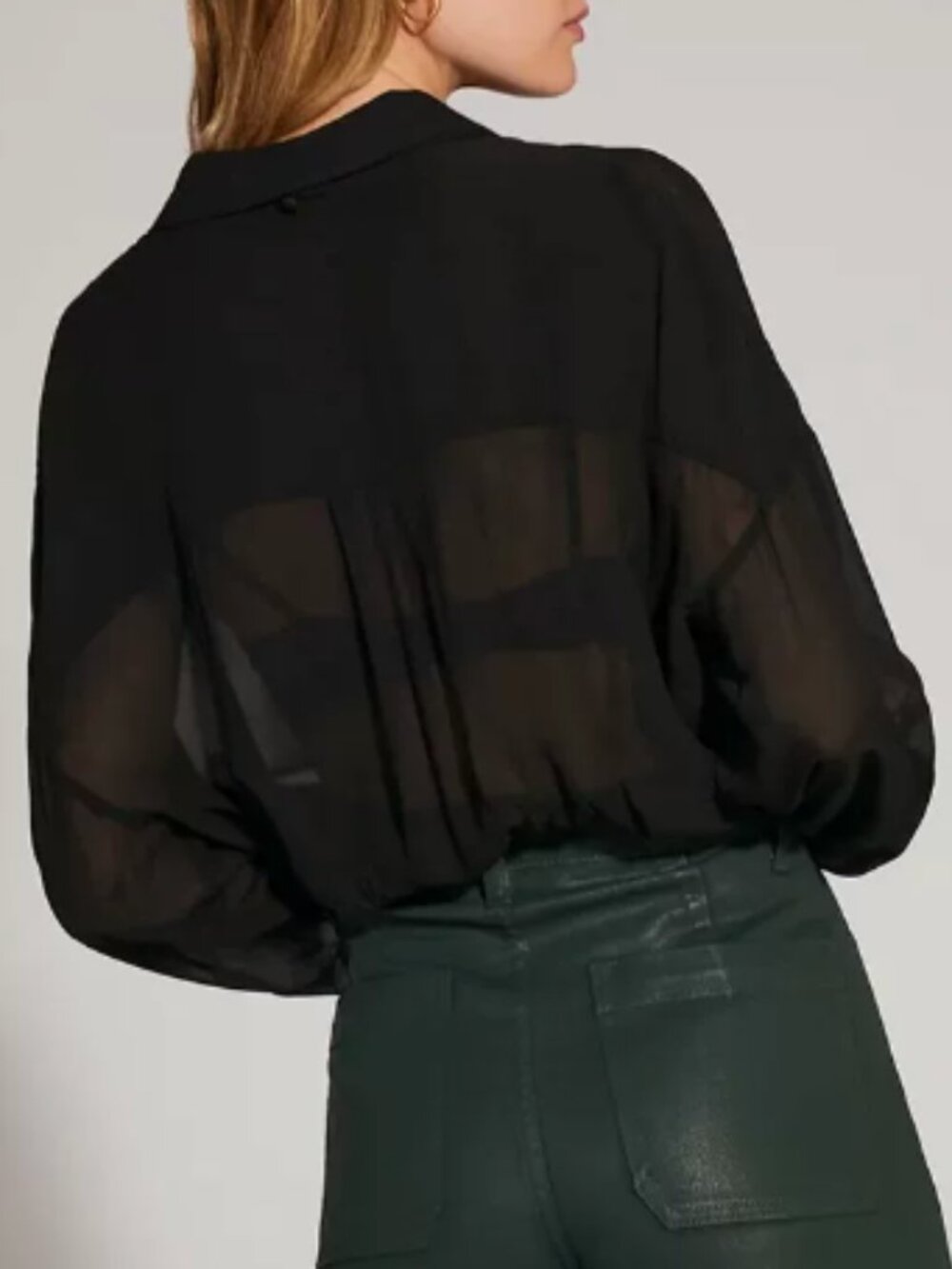 NWT Favorite Daughter The Marie Top Blouse XS/S/XL Black Sheer - Picture 4 of 6